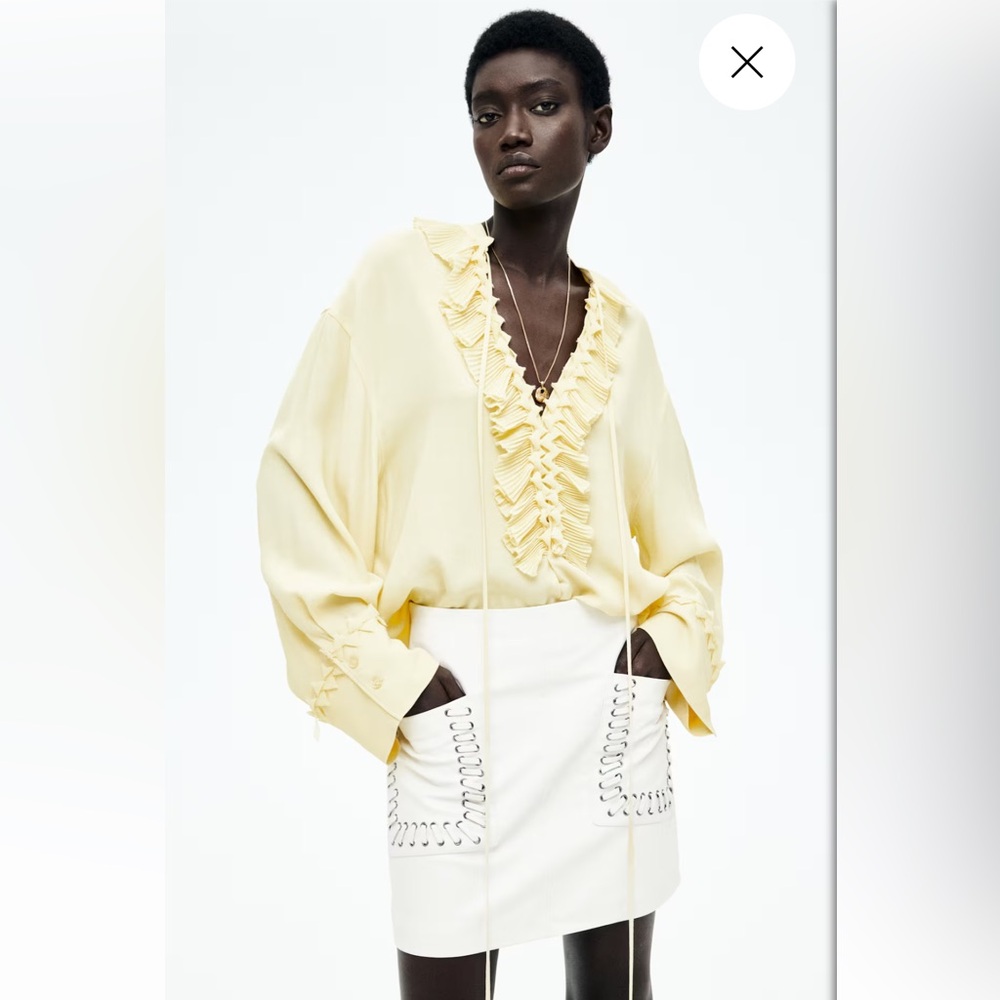 H&M EDITION COATED MINI SKIRT